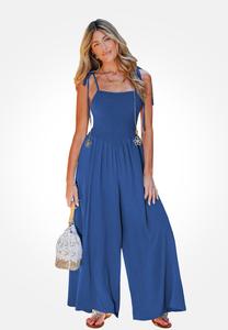 Комбинезон Cupshe RUCHED WIDE LEG, Dark Blue Denim/Dark-Blue Denim