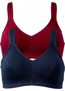 Бюстгальтер без косточек из натурального хлопка (2 шт в упаковке) Bpc Bonprix Collection, синий