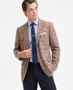 Мужской спортивный пиджак современного кроя с эластичным узором Nautica, коричневый