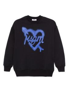 MSGM Kids толстовка с логотипом, черный