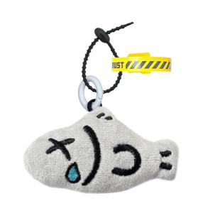 Очаровательный подвеска-шарм в виде серой рыбки с резными слезами, милый исцеляющий плюшевый кулон, высота 8см FULUOKANG