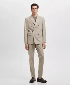 Мужской облегающий костюм Monaco, отдельные детали MANGO, коричневый/бежевый