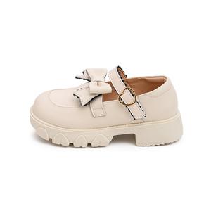 Budding Антискользящие и износостойкие дышащие низкие детские кожаные туфли Black Kids'