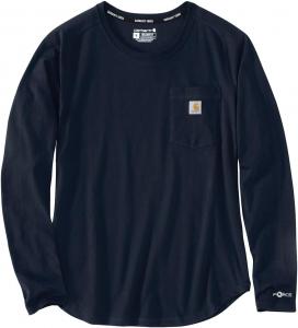 Женская футболка Carhartt Force свободного кроя средней плотности с длинными рукавами и карманами 105814, Navy