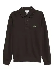 Рубашка поло с вышитым логотипом Lacoste, коричневый