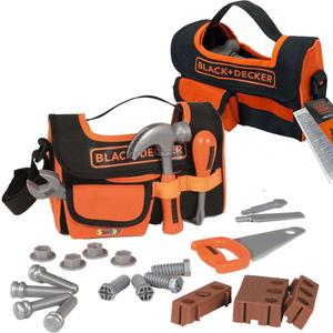 Набор инструментов в сумке: пила, молоток, отвертка, мастерская Black & Decker. Smoby