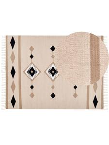 Beliani Kelim BERDIK в многоцветном/бежевом/черном исполнении - (Ш) 160 x (Д) 230 см