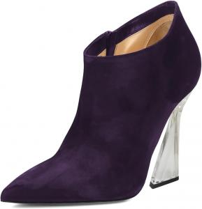 Женские ультрамодные прозрачные ботильоны XYD на высоком каблуке с заостренным носком, короткие ботинки на молнии, офисные, для вечеринки, формальная обувь, Purple