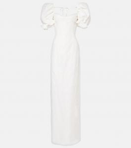 Длинное платье Isidore из хлопка и шелка Markarian, Ivory Floral