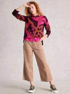 Широкие укороченные брюки Tia из хлопкового состава White Stuff, Natural