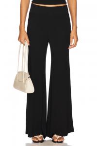 Шелковые вязаные брюки на косой Enza Costa, black