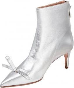 Женские шикарные ботильоны с острым носком, задней молнией, на невысоком каблуке «киттен», для вечеринок и повседневной носки, короткие, размер 4-16 US Wansseny, Silver