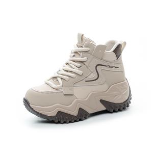 Легкие утолщенные низкие кроссовки для женщин Lightweight Height Increasing Low-Top Chunky A poinsettia princess, бежевый