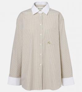 Клетчатая хлопковая рубашка Róhe, Olive/White Check