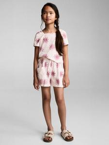 Детская блузка Paige Sun Print из хлопка Mango, Pink