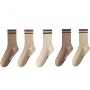 Носки женские Mid Calf WARRIOR, 5 pack = темно-coffee 2+хаки 2+oats