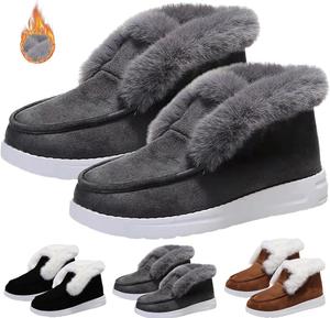 Женские зимние удобные ботинки выше щиколотки, теплые и комфортные повседневные снежные ботинки для женщин LJXWRF, Grey
