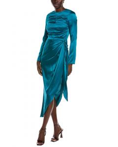 Мини-платье AIIFOS Christy из смесового шелка, цвет teal