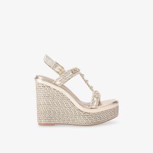 Сандалии Carvela Sorella на клиновидной подошве с веревочными деталями, золотой