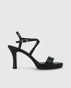 Черные босоножки на каблуке с перекрещивающимися ремешками Lodi, черный