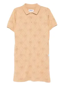 Платье с воротником поло и логотипом Chocoolate, бежевый