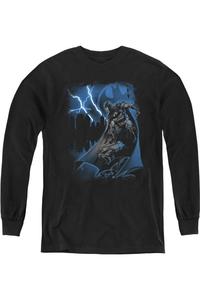 Футболка с длинным рукавом для подростков "Batman: Удар молнии" Gildan, черный