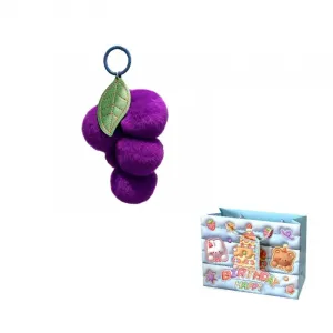MORTEN SOLUM Фиолетовая сумка Rex Rabbit Fur с плюшевым подвесным шармом виноградные куклы высота 14см