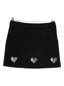 Юбка с аппликацией в виде сердца Simonetta, черный