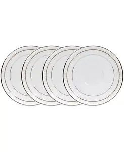 Набор из 4 блюдец Montvale Platinum, сервиз на 4 персоны Noritake, white