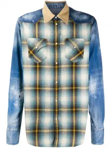 Рубашка в технике пэчворк Dsquared2, синий