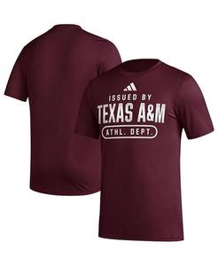 Мужская темно-бордовая футболка Texas A&M Aggies AEROREADY Pregame adidas, красный