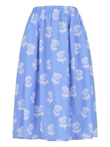 Юбка миди с цветочным принтом Marni, синий