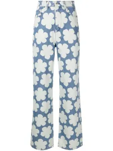 Широкие джинсы Ayame с цветочным принтом Kenzo, синий