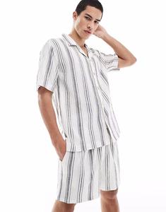 Полосатые шорты Resort белого и черного цветов Goldsboro