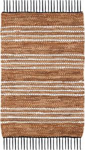 Ковер SAFAVIEH, 61 x 92 см, Vintage Leather Collection, Brown & Natural, ручной работы с современной бахромой, идеально для помещений с высокой проходимостью: прихожая, гостиная, спальня (VTL601B)