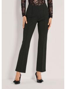 MADELEINE Блестящие широкие трикотажные брюки черно-серебристого цвета