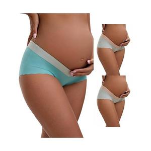 3 пачки женских низких трусиков ice silk seamless для беременных Inspire Chic, Green Blue