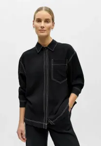 Контрастная блузка на пуговицах Object, Black