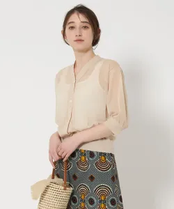 Прозрачный кардиган с V-образным вырезом 5SL United Arrows, цвет Natural