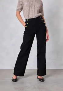 Золотые пуговицы спереди, широкие штанины Next, Black