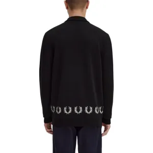FRED PERRY Laurel Wreath Trim Knitted Shirt Polo Shirt мужская черная