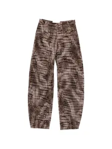 Джинсы с эффектом крокодиловой кожи Elisabetta Franchi, коричневый