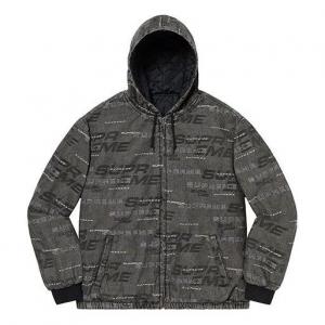 Куртка fw19 week 9 reversible dimensions logo denim work jacket 'black' Supreme, черный