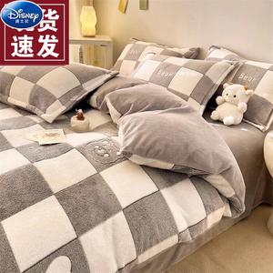 Disney Комплект постельного белья 1,5 м, 4 предмета, 200 см, черно-белый медведь