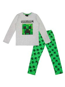 Minecraft Пижама с рисунком в виде ползунов, серого цвета