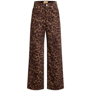 Брюки Jack & Jones Zoe Gelly Wide JJXX high waist, коричневый