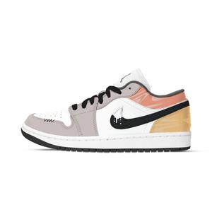 Jordan Air 1 Curved Flowing Colors Vintage баскетбольные кроссовки Unisex черный белый желтый красный