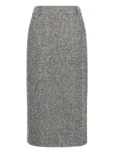 Юбка миди с узором «гусиная лапка» Ermanno Scervino, белый