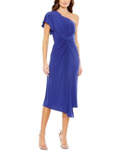 Платье миди с одним плечом Mac Duggal, синий