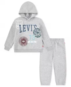 Мальчики Toddler 2T-4T комплект из 2 предметов: худи с длинным рукавом и джоггеры Levi'S, серый